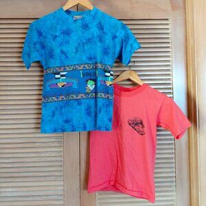 2 Vintage 1980s 1990s Surf T Shirts Maui And Sons Iguana Don Boys Size M 12/14